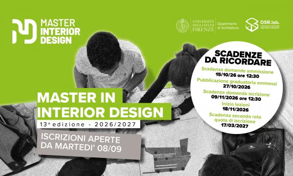 ISCRIZIONI APERTE MASTER INTERIOR DESIGN.